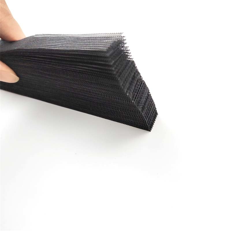 màu đen Retractable Polyester Pleated Mesh Plisse Insect Screen Folding Net Cho Cửa sổ Và Cửa