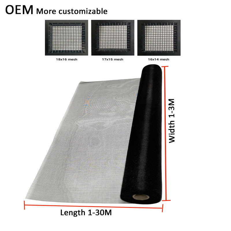 Nhà máy chuyên nghiệp 0.25mm Độ dày côn trùng và bụi bảo vệ sợi thủy tinh Mosquito Mesh trong 0.6m-3m chiều rộng để bảo vệ lâu dài