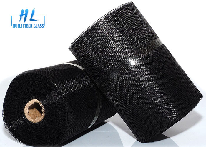 Màn hình côn trùng sợi thủy tinh 18 * 16 115g Màu đen Không gỉ chống cháy