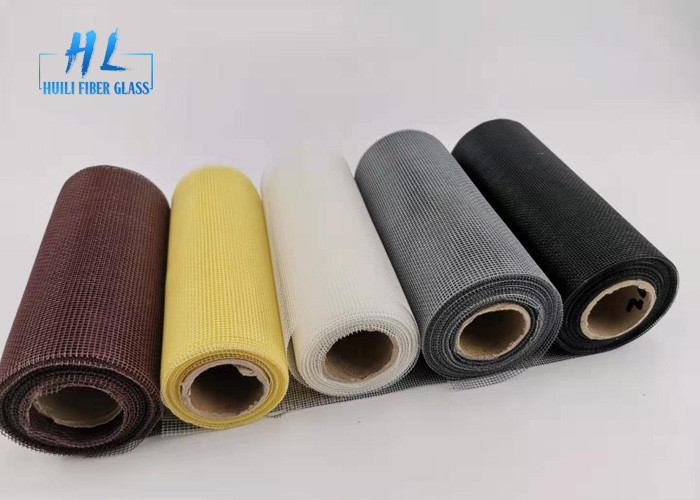 33 Tex Đen sợi thủy tinh Mosquito Mesh Roll In Carton PVC phủ phủ chống cháy Plain Weave 100m chiều dài