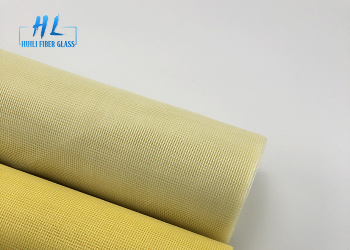 Màn hình cửa sổ bằng sợi thủy tinh PVC màu vàng chống muỗi 1,2m * 30m