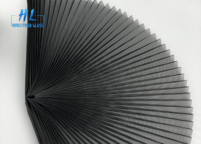 Xám 2,4m X 30m Cuộn 16mm Màn hình côn trùng Polyester Plisse 75g / M2 Trọng lượng