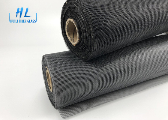 18*16 lưới chống cháy và chống tia UV Sợi thủy tinh đen màn trượt ruồi